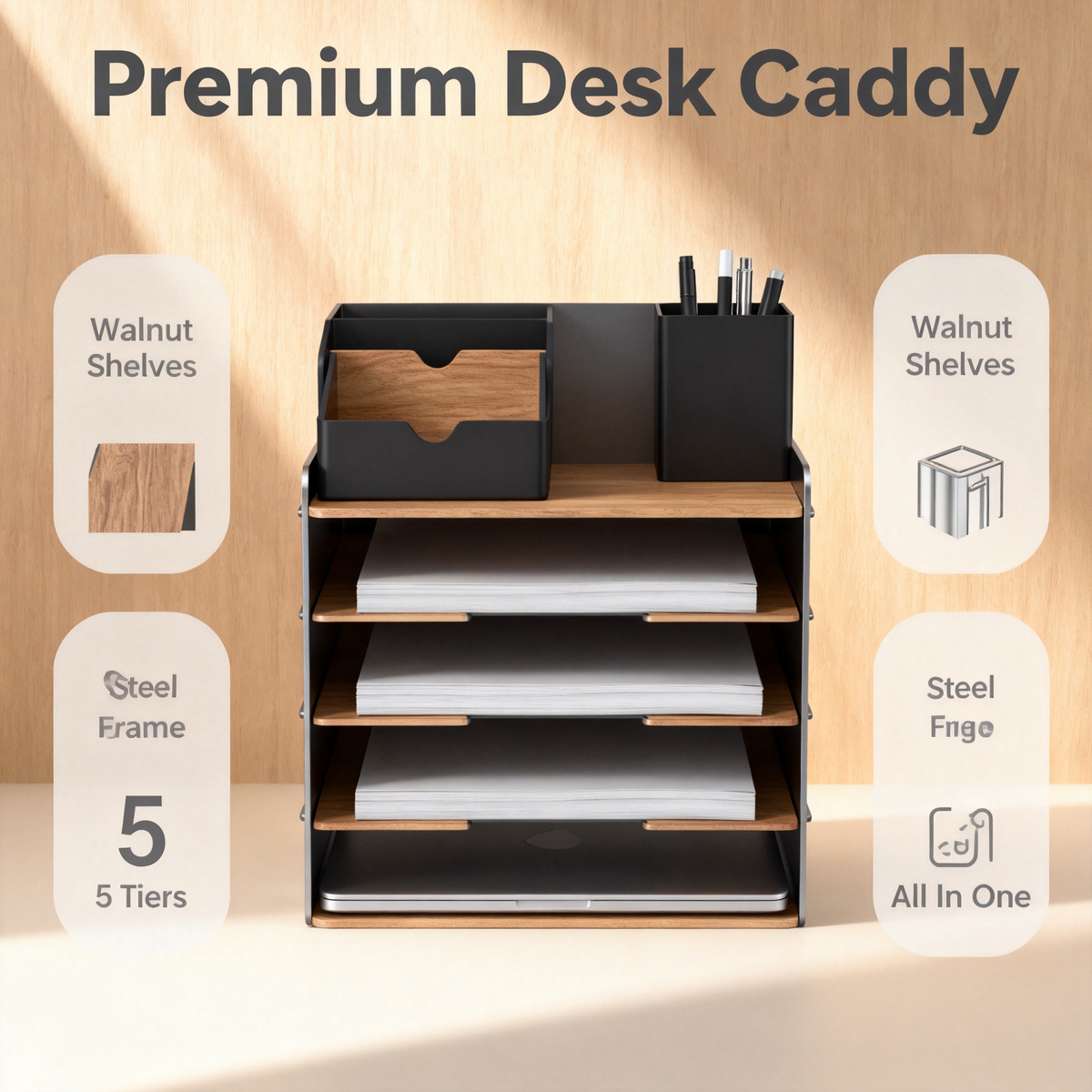 🪵 Layered Desktop Organizer Shelf A Multi-Level Storage Solution Designed To Maximize Desk Space While Bringing Style, Balance, And Efficiency To Your Daily Workspace