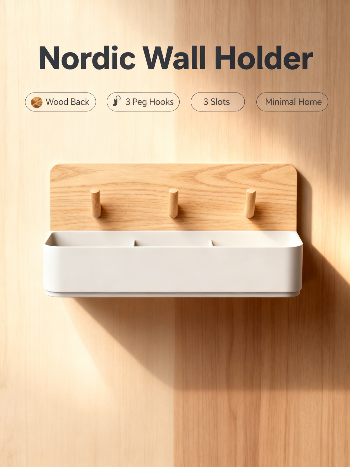 🌿 Nordic Wall Mounted Organizer A Minimal Wall Storage Solution Designed To Keep Everyday Essentials Organized While Adding A Calm And Elegant Touch To Your Home