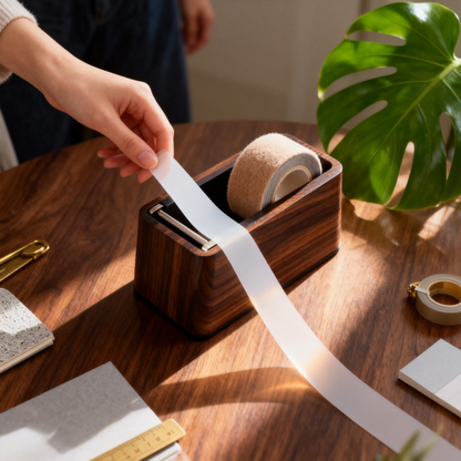 ✂️ Walnut Wood Tape Dispenser & Desk Caddy A Solid Weighted Desktop Tool That Holds Your Tape, Cuts It Clean, And Brings Quiet Craftsmanship To Every Corner Of Your Workspace
