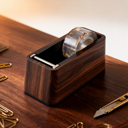 ✂️ Walnut Wood Tape Dispenser & Desk Caddy A Solid Weighted Desktop Tool That Holds Your Tape, Cuts It Clean, And Brings Quiet Craftsmanship To Every Corner Of Your Workspace