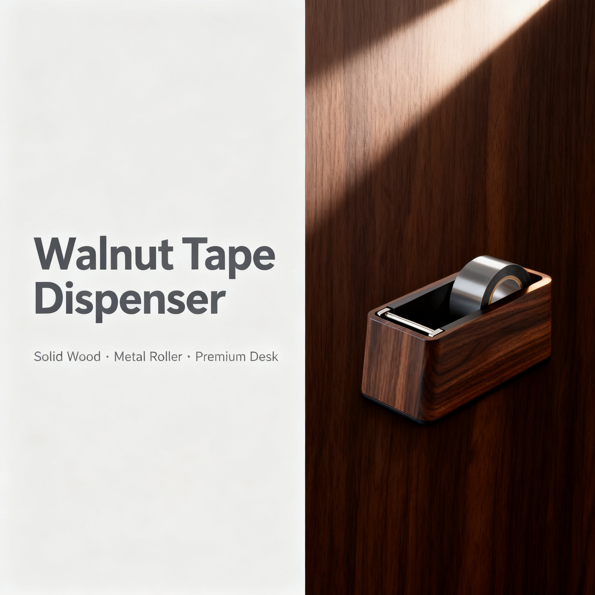 ✂️ Walnut Wood Tape Dispenser & Desk Caddy A Solid Weighted Desktop Tool That Holds Your Tape, Cuts It Clean, And Brings Quiet Craftsmanship To Every Corner Of Your Workspace