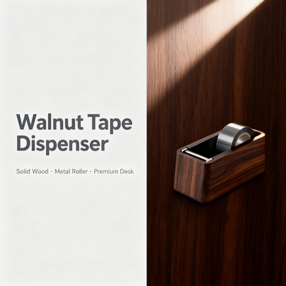 ✂️ Walnut Wood Tape Dispenser & Desk Caddy A Solid Weighted Desktop Tool That Holds Your Tape, Cuts It Clean, And Brings Quiet Craftsmanship To Every Corner Of Your Workspace