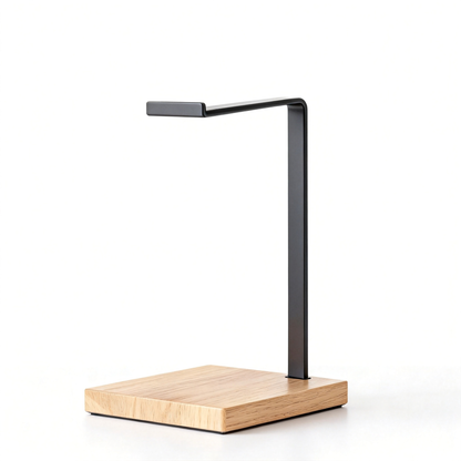 🎧 Minimal Steel & Oak Headphone Stand A Slim L-Bar Desktop Display That Keeps Your Headphones Safe, Accessible, And Looking Like A Deliberate Part Of Your Space