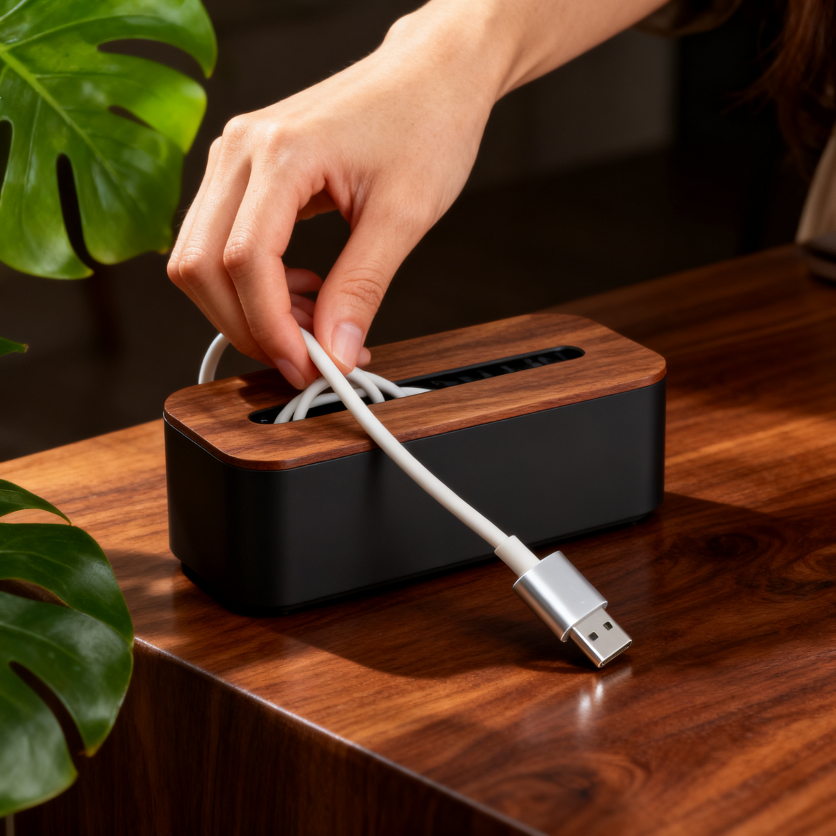 🔌 Walnut Lid Cable Management Box A Hidden Power Strip Enclosure That Swallows Your Cables, Conceals Your Power Strip, And Leaves Your Desk Looking Completely In Control