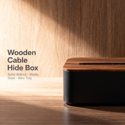 🔌 Walnut Lid Cable Management Box A Hidden Power Strip Enclosure That Swallows Your Cables, Conceals Your Power Strip, And Leaves Your Desk Looking Completely In Control
