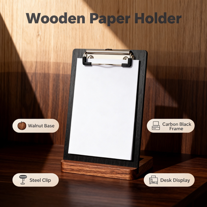 📋 Standing Walnut Base Clipboard Memo Board A Freestanding Desktop Writing Board That Keeps Your Notes, Lists, And Papers Upright, Visible, And Ready For Action