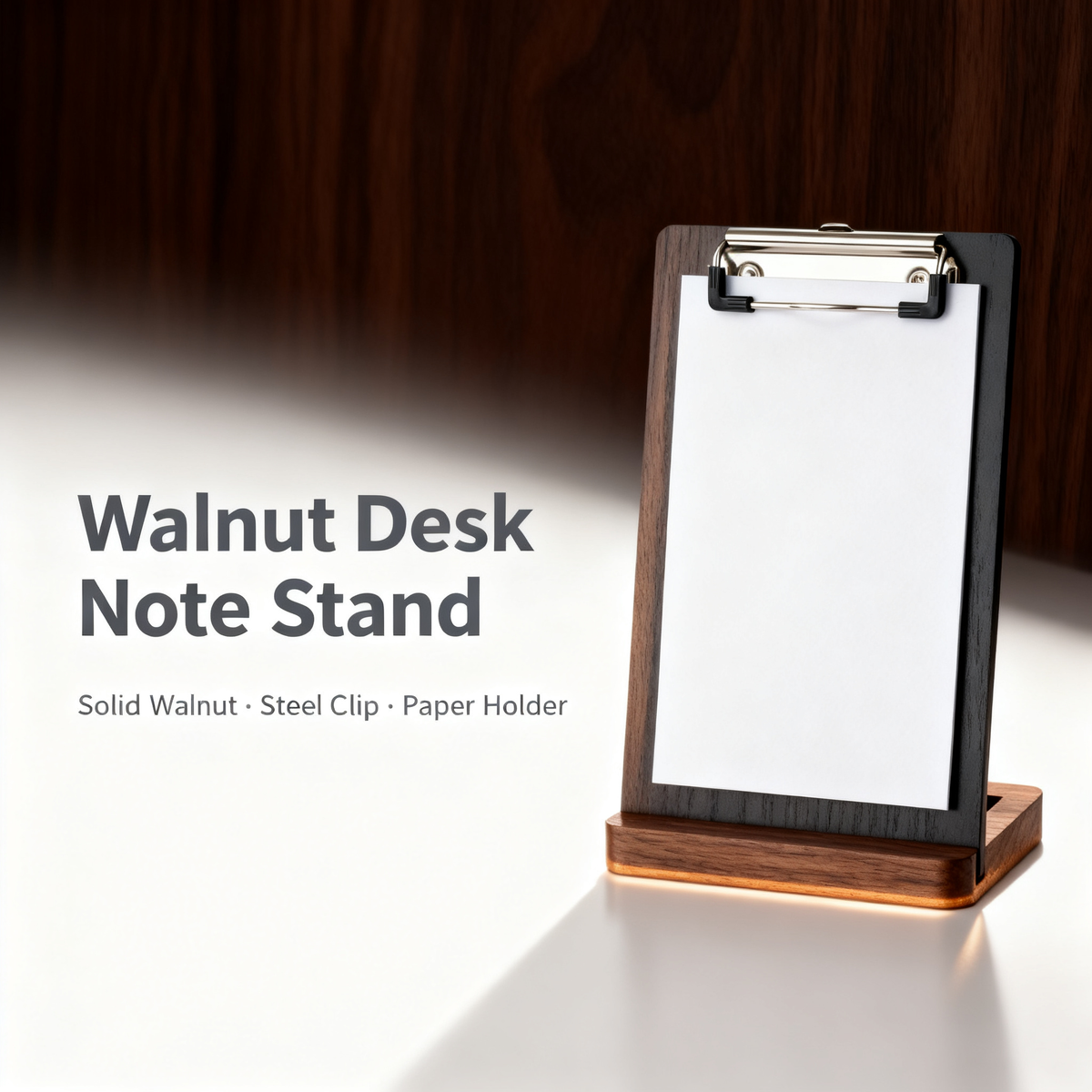 📋 Standing Walnut Base Clipboard Memo Board A Freestanding Desktop Writing Board That Keeps Your Notes, Lists, And Papers Upright, Visible, And Ready For Action