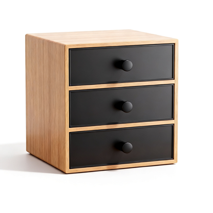 🗄️ Oak 3-Drawer Desktop Storage Cabinet A Compact Solid Wood Organizer With Three Deep Pull-Out Drawers That Hides Your Small Essentials And Keeps Your Desk Surface Beautifully Clear