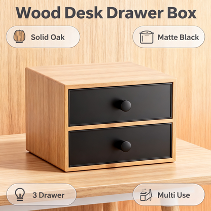 🗄️ Oak 3-Drawer Desktop Storage Cabinet A Compact Solid Wood Organizer With Three Deep Pull-Out Drawers That Hides Your Small Essentials And Keeps Your Desk Surface Beautifully Clear