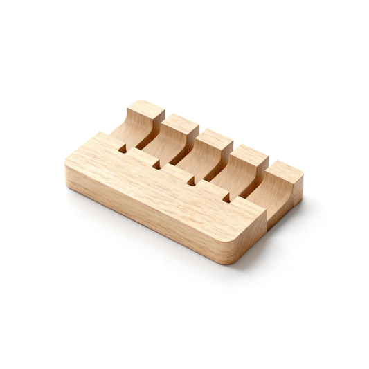 📱 Multi Device Oak Dock A Solid Oak Desktop Organizer With Five Adjustable Divider Slots That Gives Every Device, Notebook, And Daily Carry Item Its Own Dedicated Standing Space