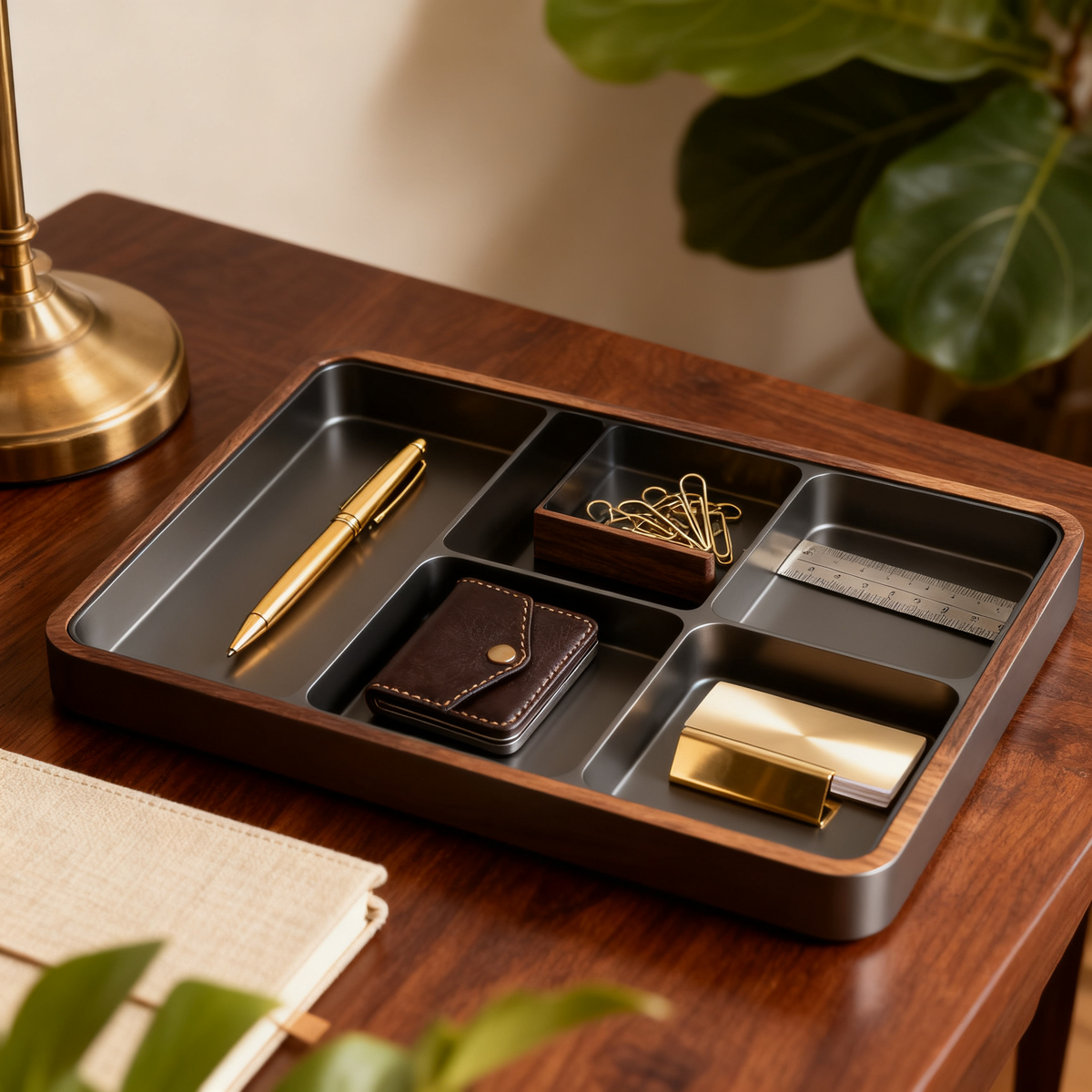 🌰 Elegant Walnut Edge Desk Organizer A Minimal Desktop Storage Solution Designed To Create A Calm, Refined, And More Inspiring Workspace
