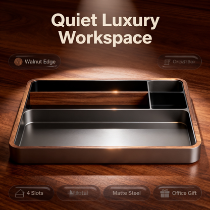 🌰 Elegant Walnut Edge Desk Organizer A Minimal Desktop Storage Solution Designed To Create A Calm, Refined, And More Inspiring Workspace