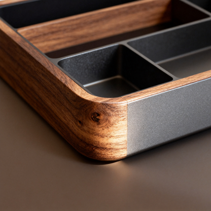 🌰 Elegant Walnut Edge Desk Organizer A Minimal Desktop Storage Solution Designed To Create A Calm, Refined, And More Inspiring Workspace