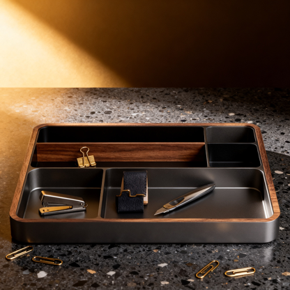 🌰 Elegant Walnut Edge Desk Organizer A Minimal Desktop Storage Solution Designed To Create A Calm, Refined, And More Inspiring Workspace