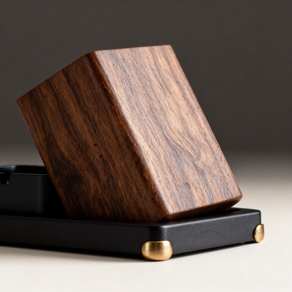 🪙 Walnut 3-in-1 Desk Caddy A Three-Piece Solid Walnut & Matte Steel Desktop Set With Brass Foot Pads That Unifies Your Pen Storage, Key Tray, And Small Accessory Dish Into One Refined Surface Collection