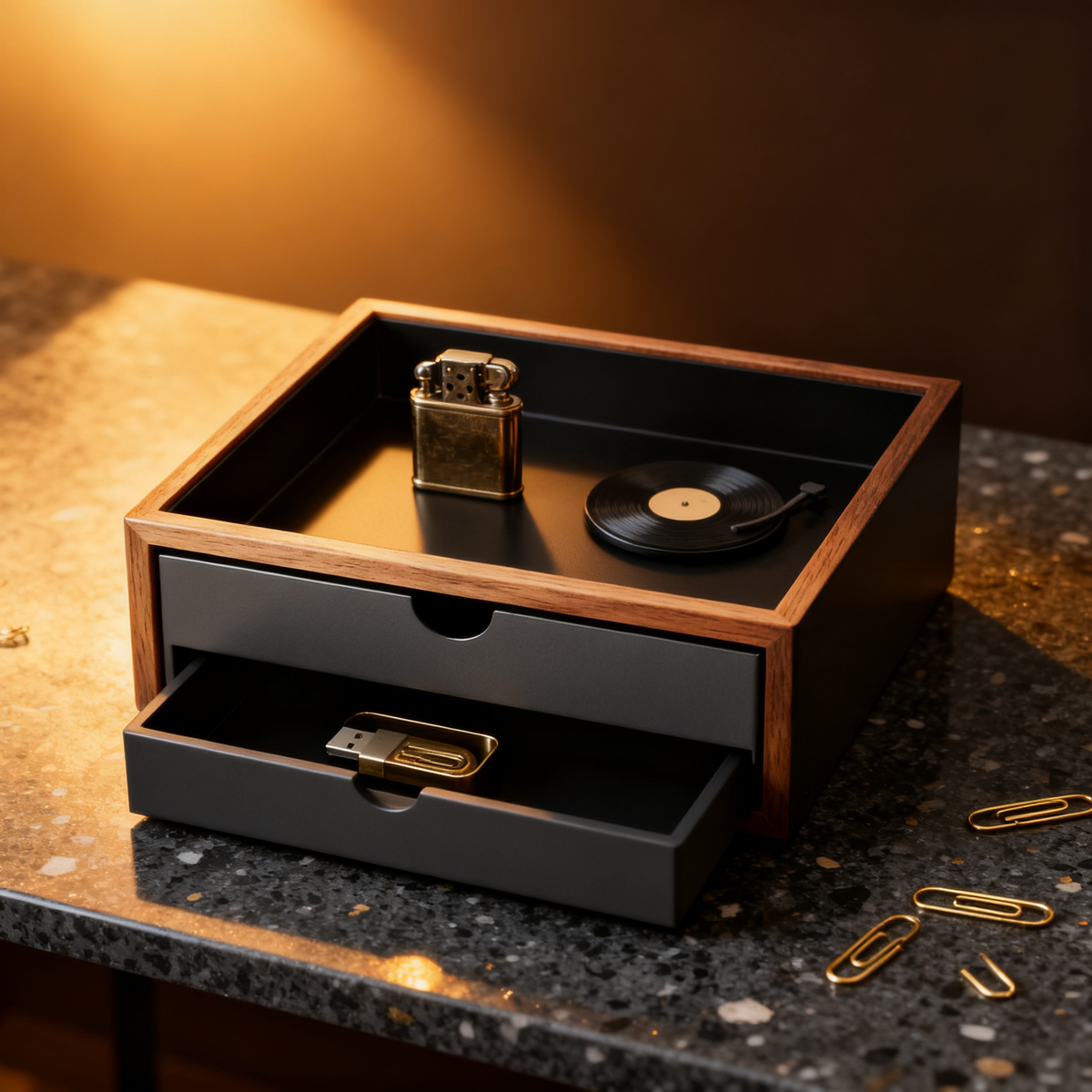 📁 Multi Function Desk Storage Box A Smart Desktop Organizer With Hidden Storage Space Designed To Keep Your Workspace Clean, Functional, And Beautiful