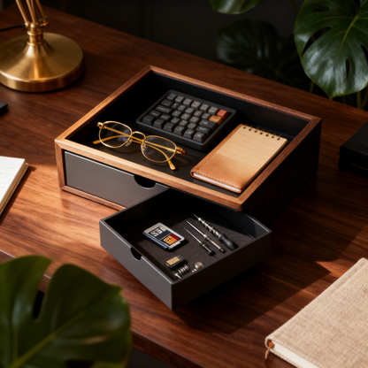 📁 Multi Function Desk Storage Box A Smart Desktop Organizer With Hidden Storage Space Designed To Keep Your Workspace Clean, Functional, And Beautiful