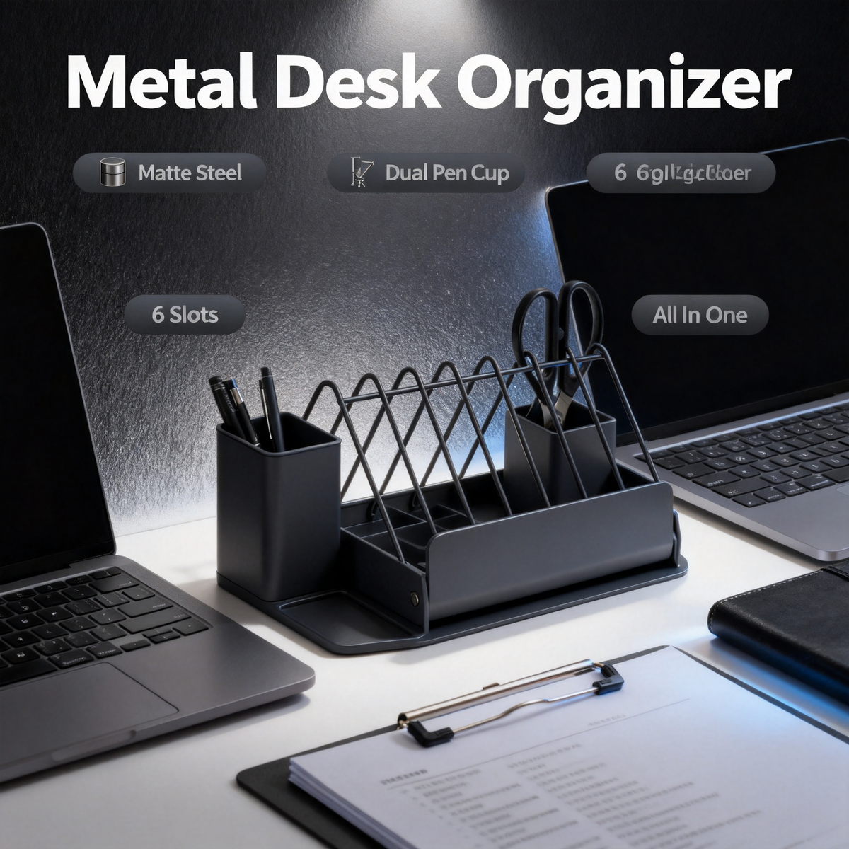 🖤 Minimalist Desktop Organizer Bring Order Back to Your Space with Effortless Style ✨