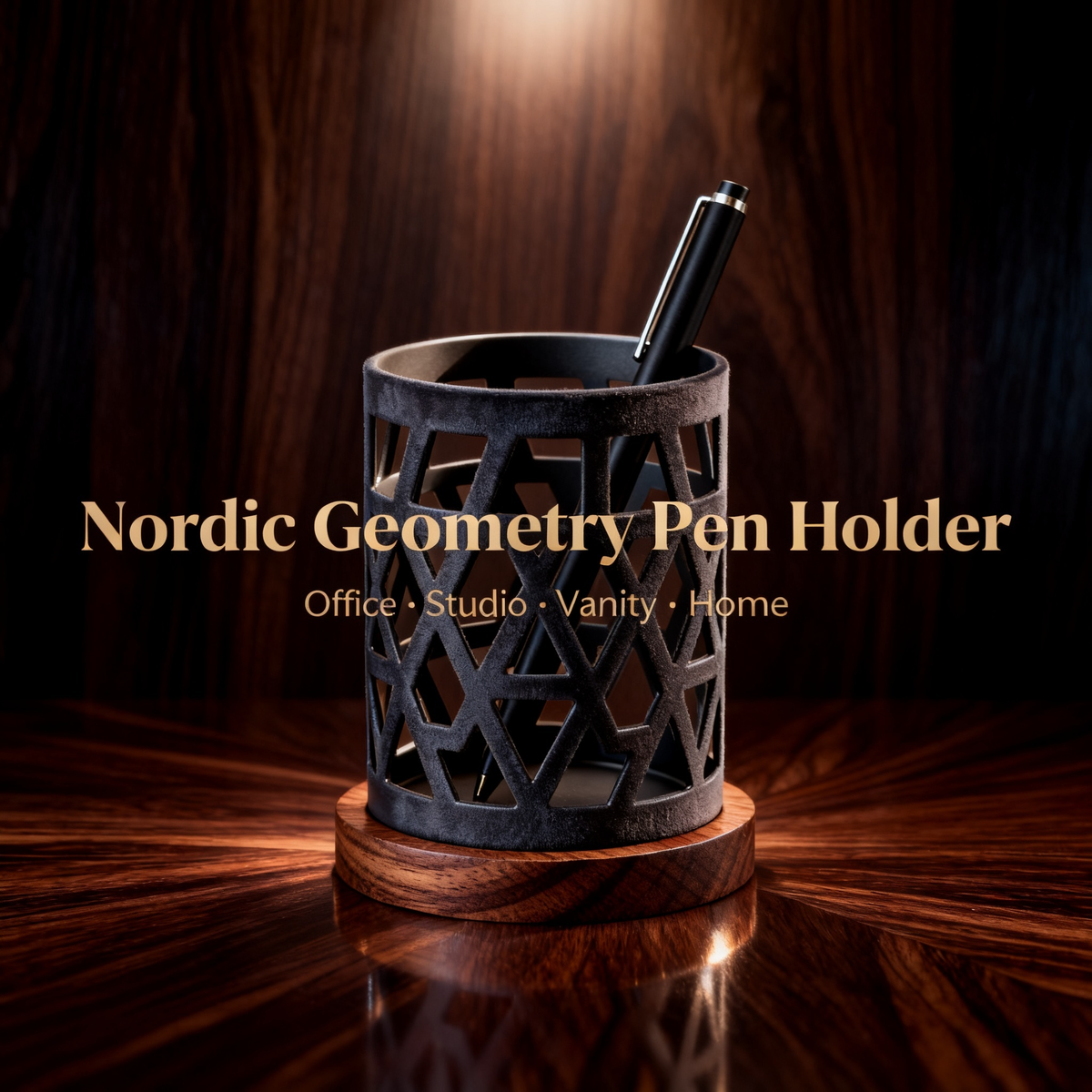 🌿 Wooden Base Pen Caddy A Natural-Inspired Desktop Organizer Combining Warm Wood Details And Modern Functionality For A More Comfortable Creative Workspace