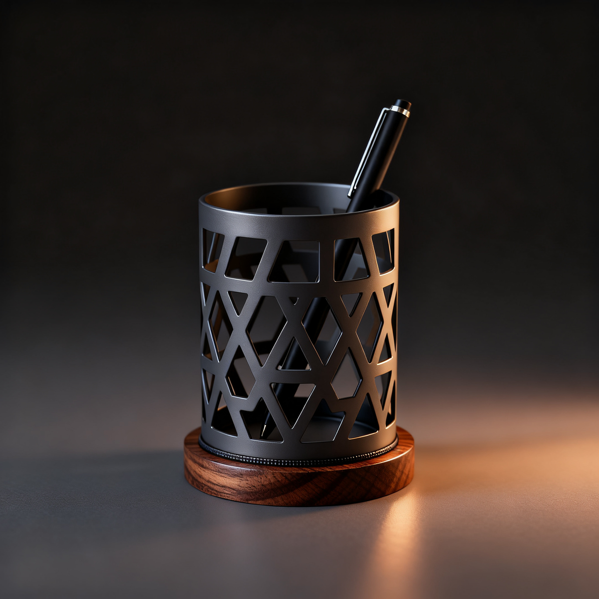 🌿 Wooden Base Pen Caddy A Natural-Inspired Desktop Organizer Combining Warm Wood Details And Modern Functionality For A More Comfortable Creative Workspace