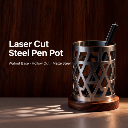 🌿 Wooden Base Pen Caddy A Natural-Inspired Desktop Organizer Combining Warm Wood Details And Modern Functionality For A More Comfortable Creative Workspace