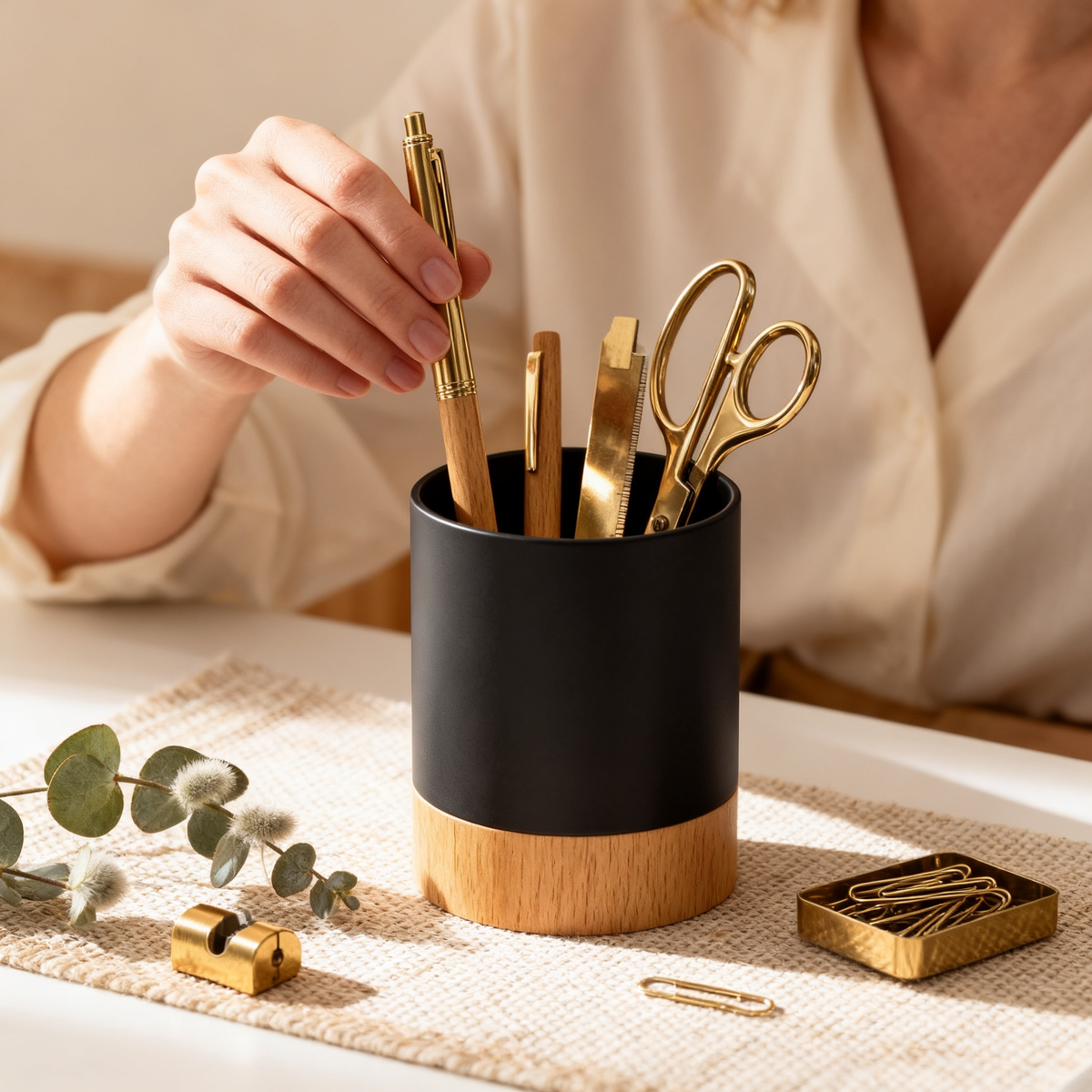 ✦ A Refined Touch For Your Everyday Workspace Minimal Metal Pen Caddy — Where Functional Storage Meets Modern Desk Aesthetics