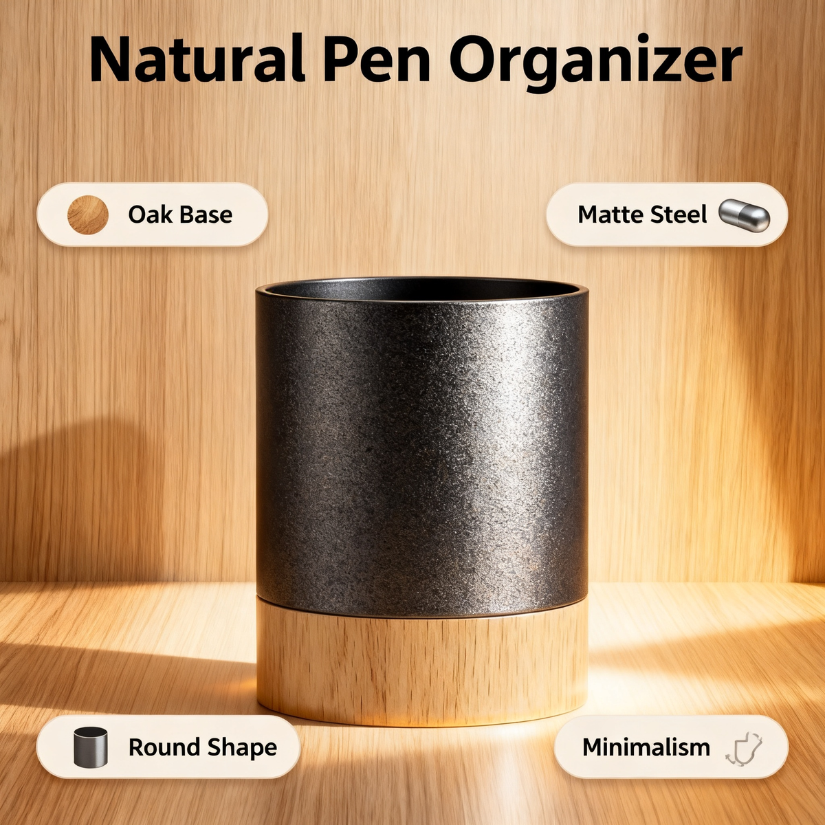 ✦ A Refined Touch For Your Everyday Workspace Minimal Metal Pen Caddy — Where Functional Storage Meets Modern Desk Aesthetics